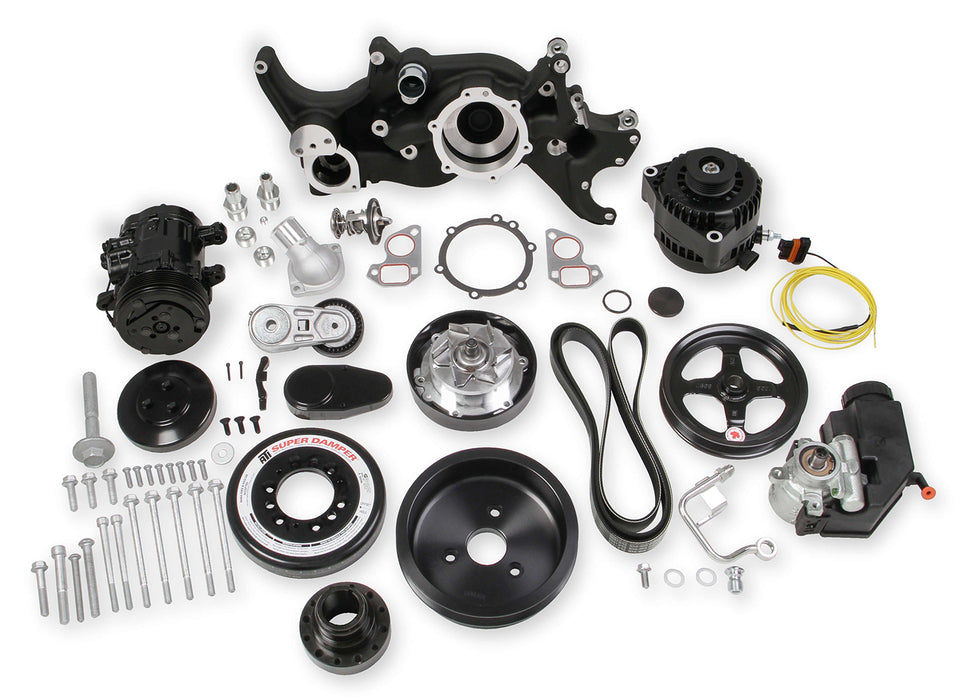Holley HLY20-180BK GM LS Mid Mount Complete Accessory Kit - Black