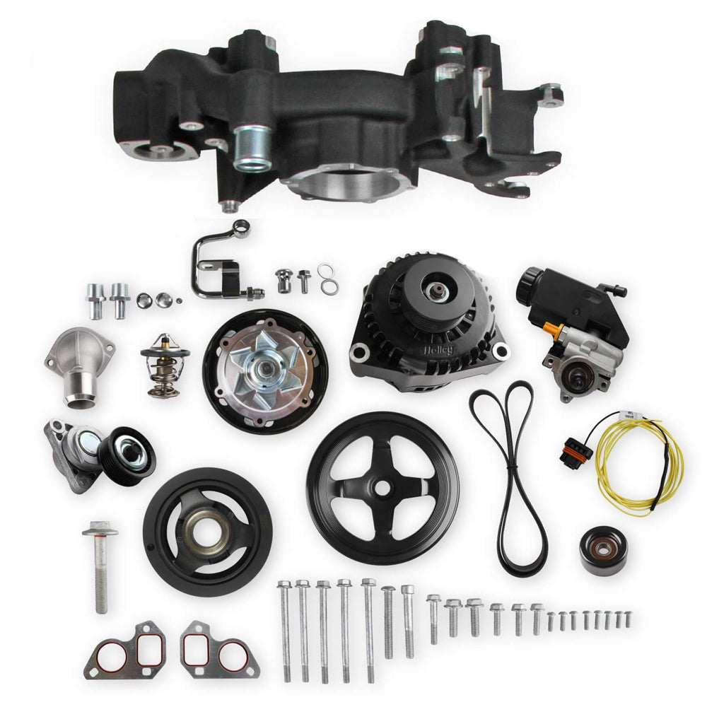 Holley HLY20-186BK Mid Mount Accesory Sys. GM LS Engine - Black