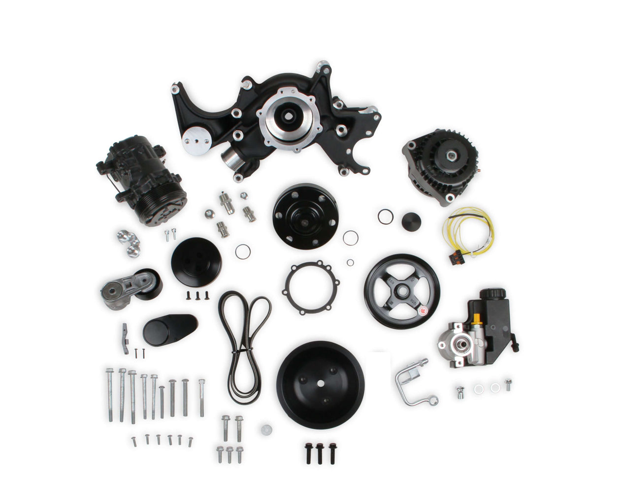 Holley HLY20-240BK Mid-Mount Acc. Drive Sys SBC - Black Finish