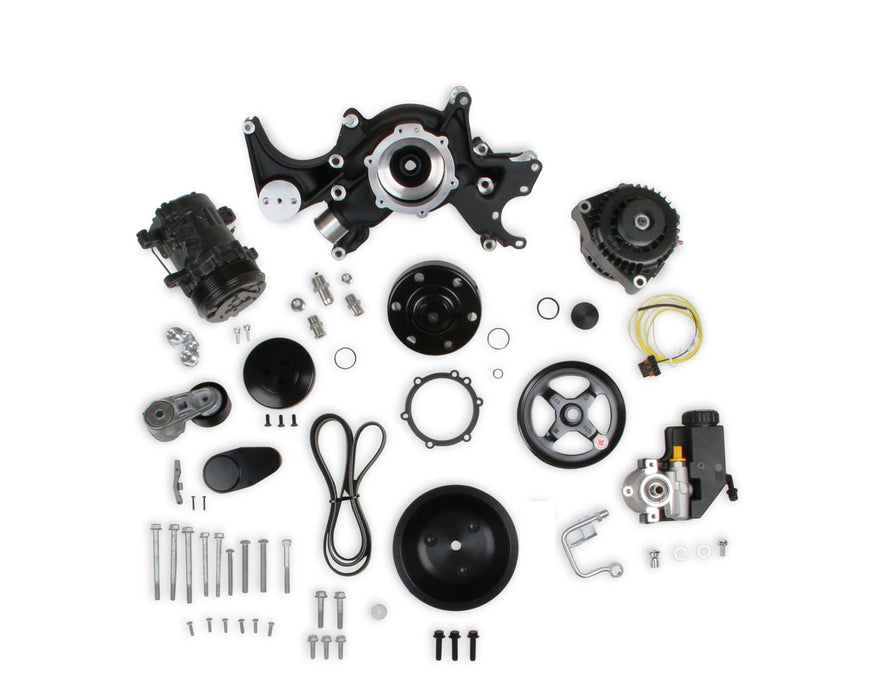Holley HLY20-240BK Mid-Mount Acc. Drive Sys SBC - Black Finish