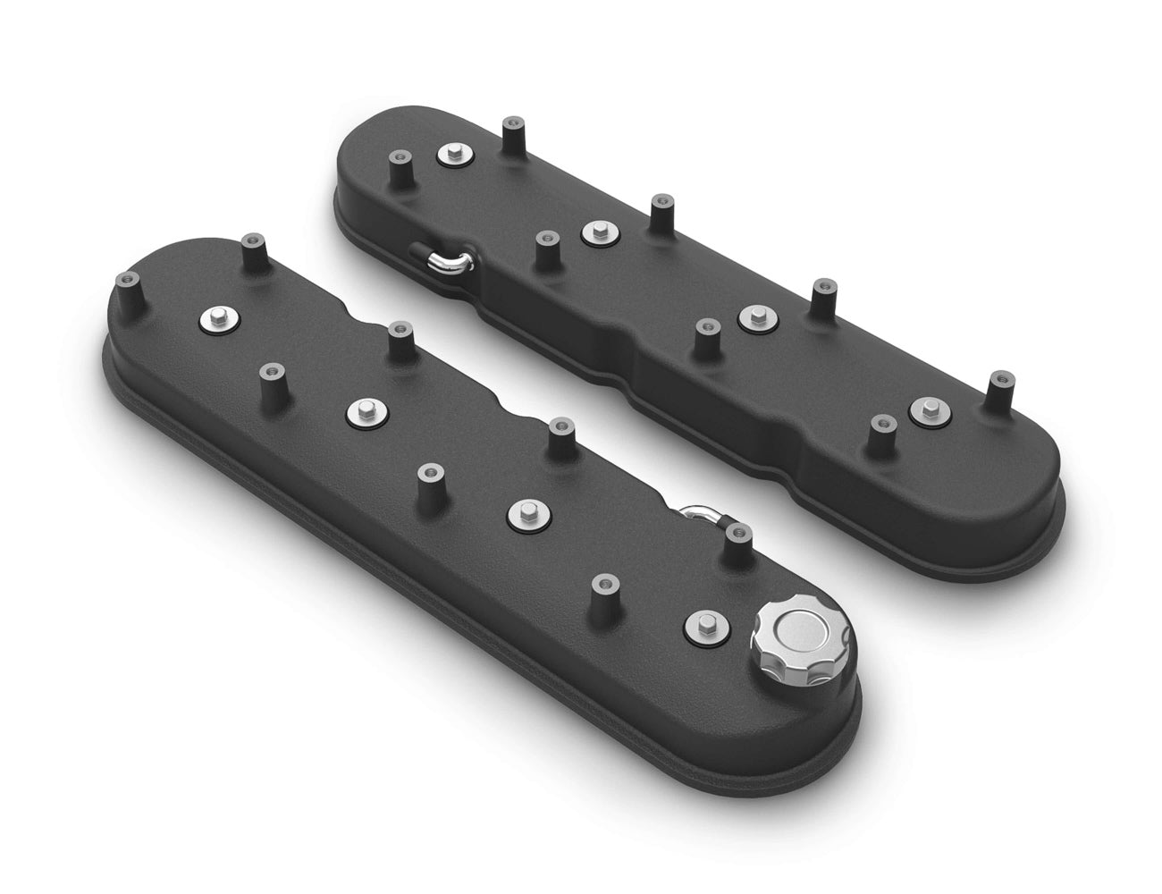 Holley HLY241-112 GM LS Tall Valve Cover Set - Satin Black