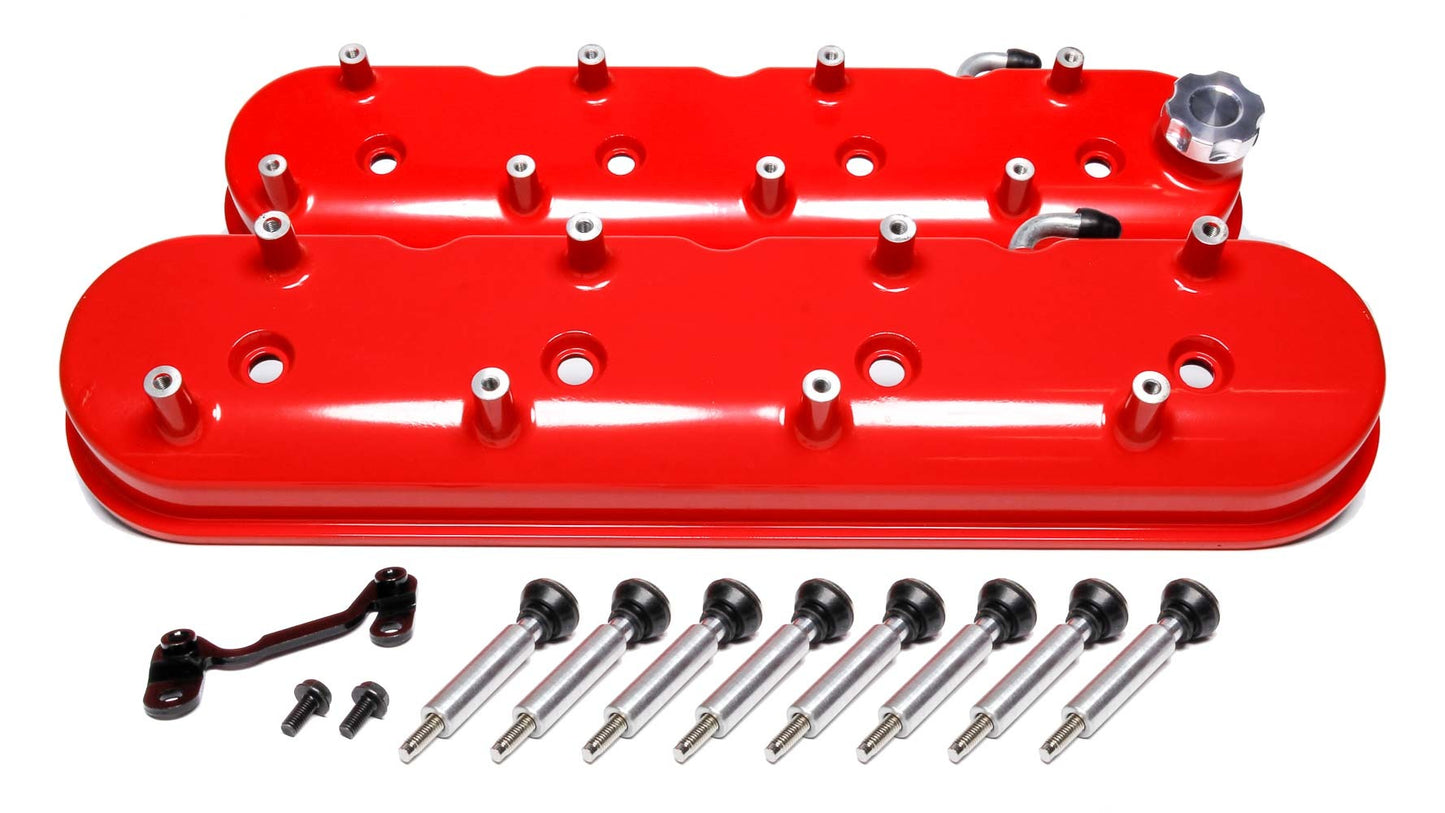 Holley HLY241-113 GM LS Tall Valve Cover Set - Gloss Red