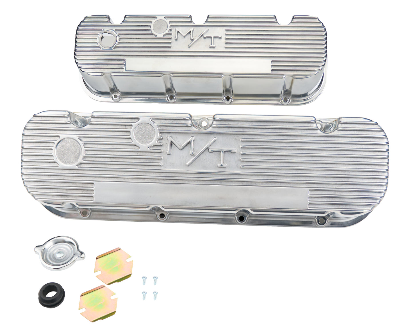 Holley HLY241-151 M/T Polished Valve Cover Set - BBC Tall