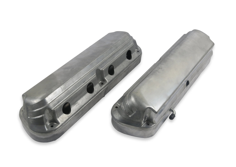 Holley HLY241-185 2-Piece Alm Valve Cover Set GM LS Natural Finish