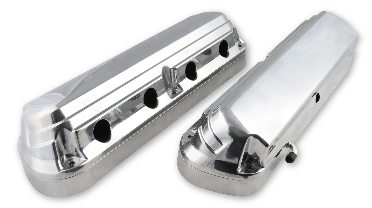 Holley HLY241-186 2-Piece Alm Valve Cover Set GM LS Pol. Finish