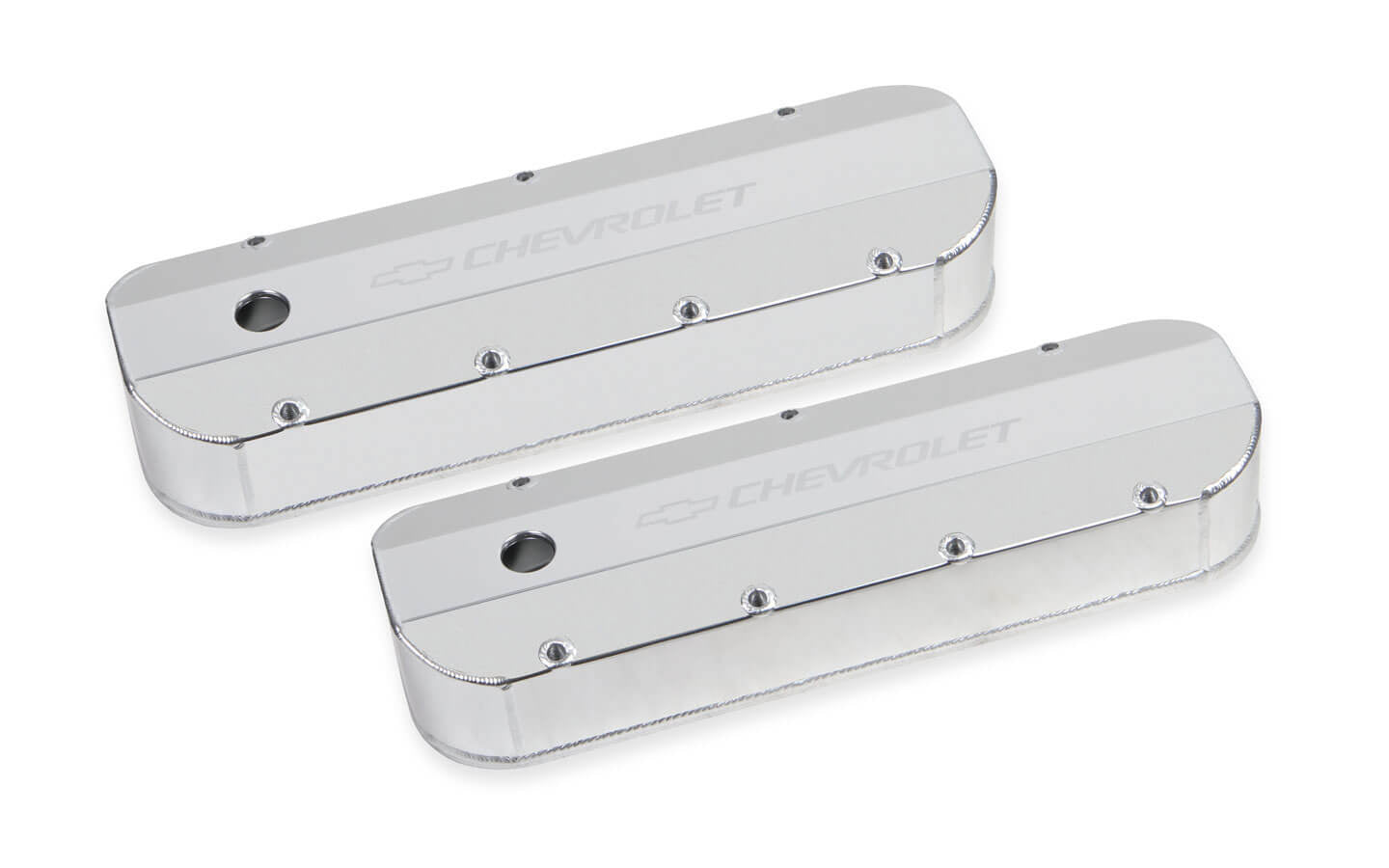 Holley HLY241-278 BBC Billet Rail Fab. Alm Valve Covers w/.125 Hole