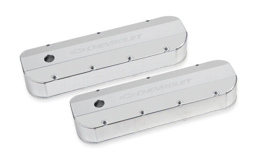 Holley HLY241-278 BBC Billet Rail Fab. Alm Valve Covers w/.125 Hole
