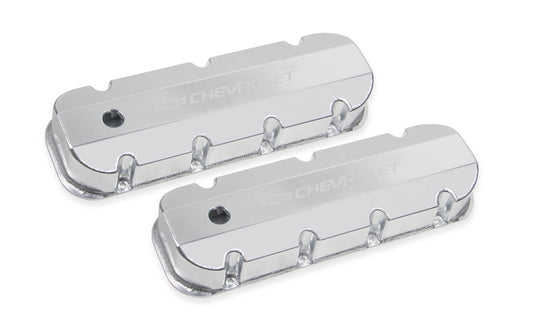 Holley HLY241-280 BBC Billet Rail Fab. Alm Valve Covers w/.125 Hole