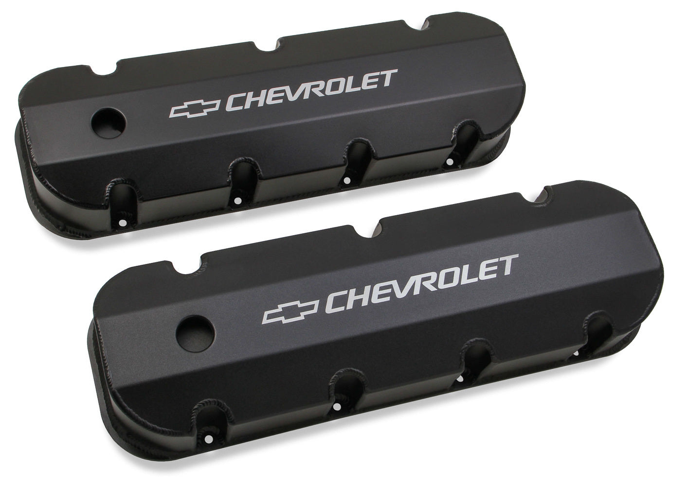 Holley HLY241-281 BBC Billet Rail Fab. Alm Valve Covers w/.125 Hole