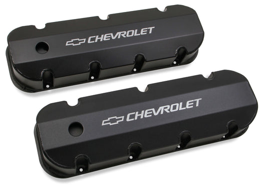 Holley HLY241-281 BBC Billet Rail Fab. Alm Valve Covers w/.125 Hole