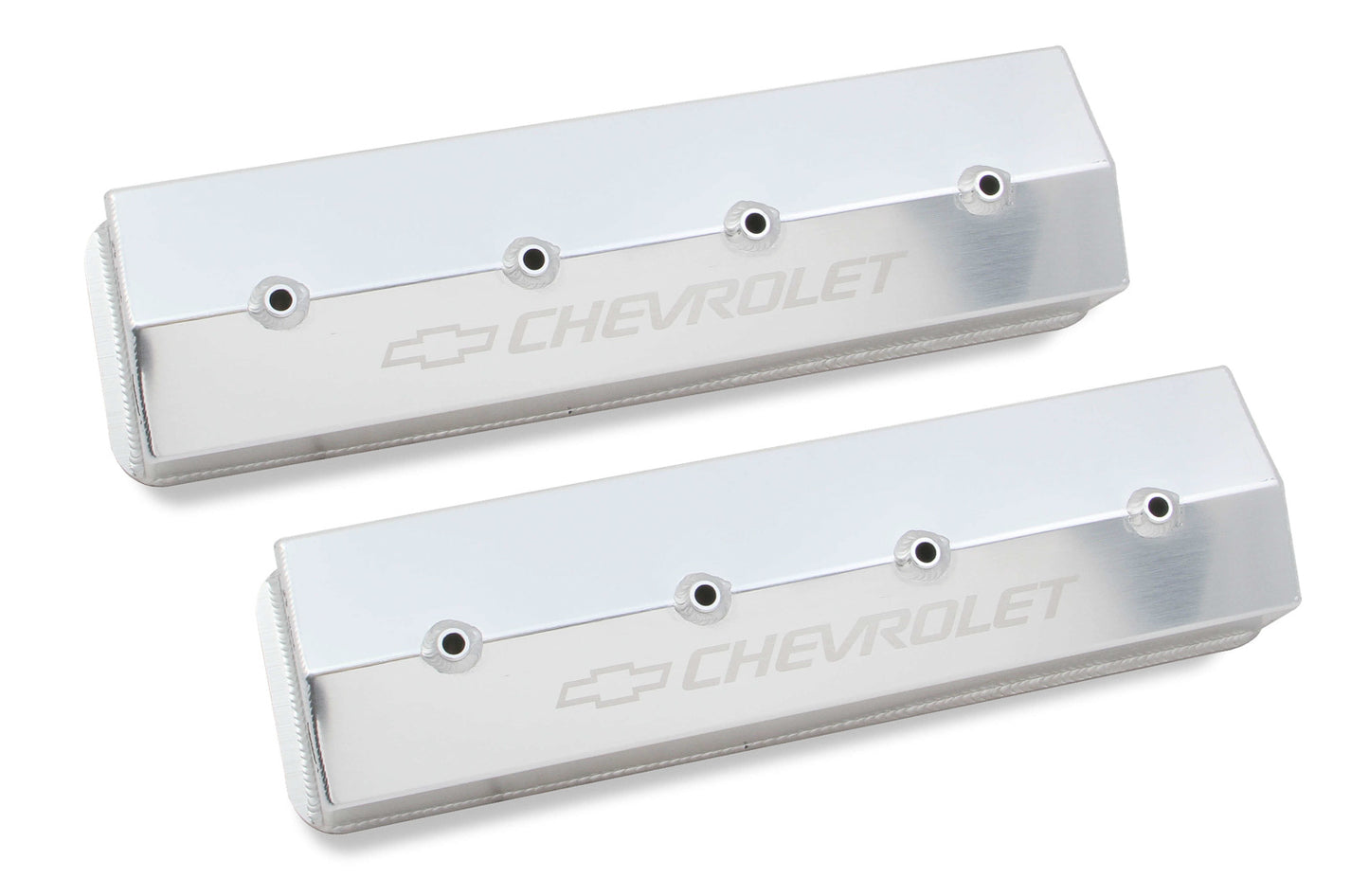 Holley HLY241-285 SBC Billet Rail Fab. Alm Valve Covers wo/Hole