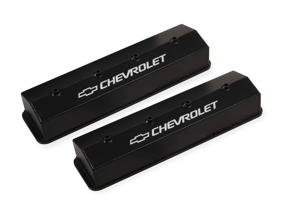 Holley HLY241-286 SBC Billet Rail Fab. Alm Valve Covers wo/Hole