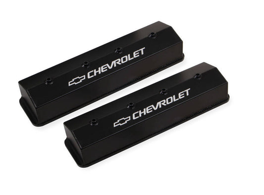 Holley HLY241-286 SBC Billet Rail Fab. Alm Valve Covers wo/Hole
