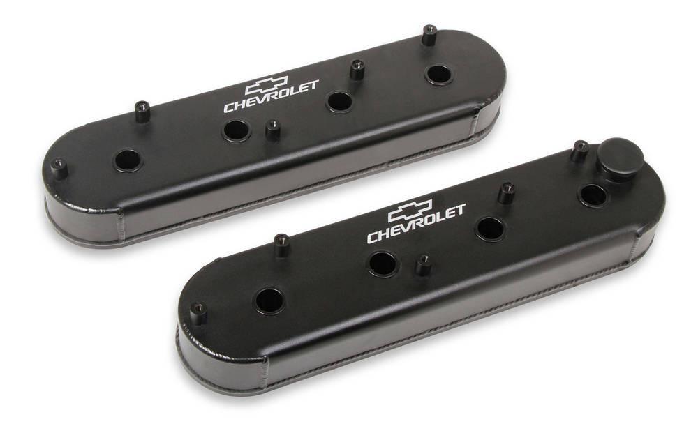 Holley HLY241-294 LS Billet Rail Fab. Alm Valve Covers w/Oil Cap