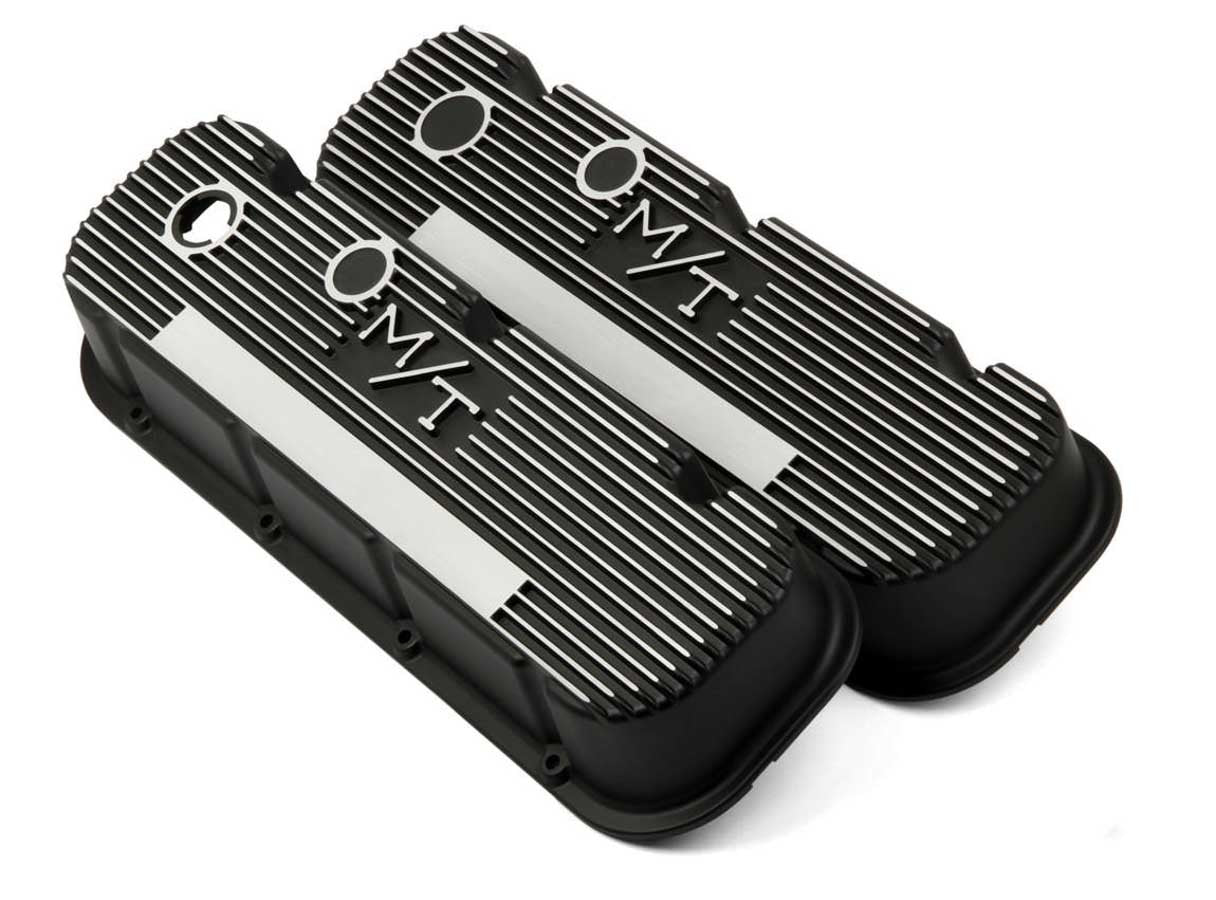 Holley HLY241-85 BBC M/T Valve Cover Set - Black Krinkle
