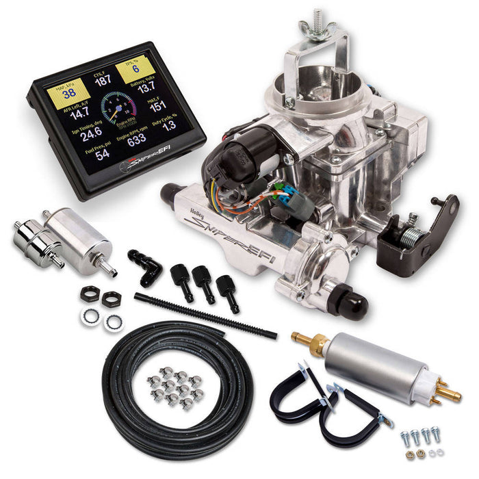 Holley HLY550-858K Sniper EFI BBD Jeep CJ Master Kit Shiny Finish