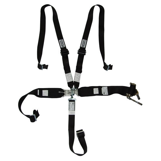 Hooker Harness HRH53100 5-pt Harness System Hans LL USD Rachet Adj Blk