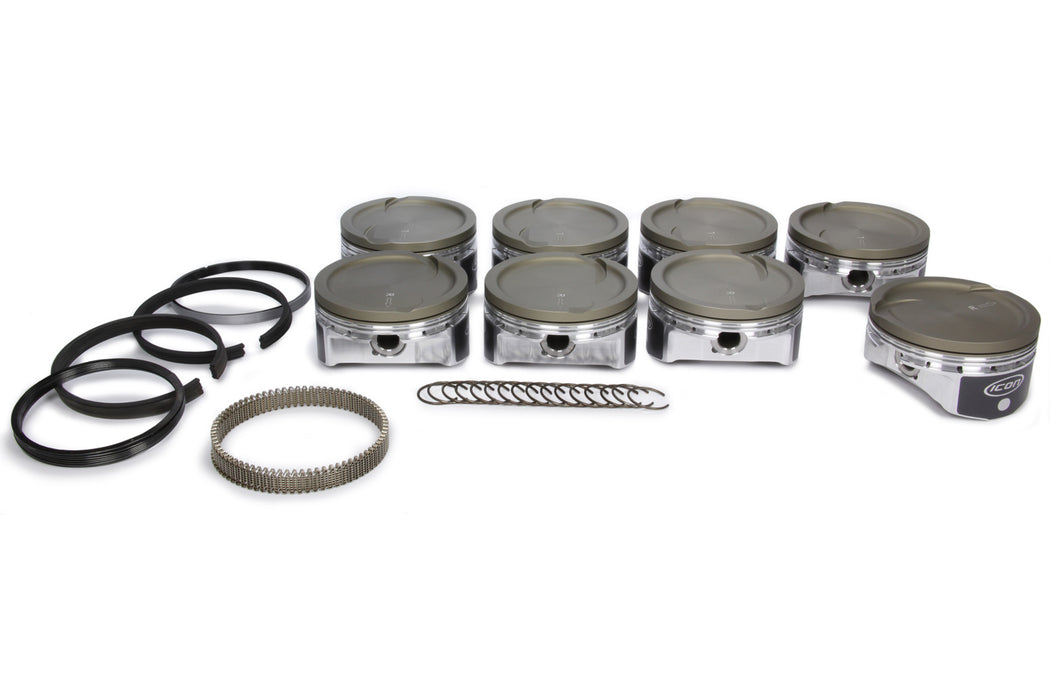 Icon Pistons ICNIC532CAKTS.030 LS 6.0/6.2L Dish Forged Piston/Ring Set 4.030
