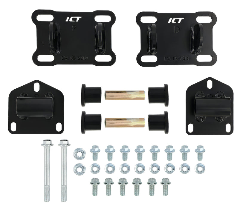 Ict Billet ICTEM-LS-2S10 GM S10 LS Swap Engine Mount Kit 82-05 LS1 LS3
