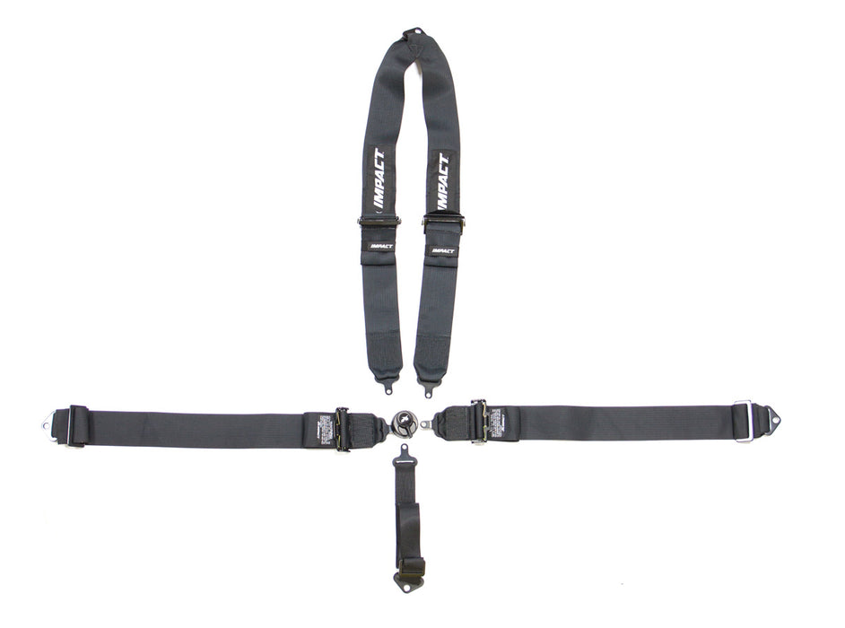 Impact Racing IMP57941111 5-PT Wizard Harness V-Type Shoulder P/D Grey