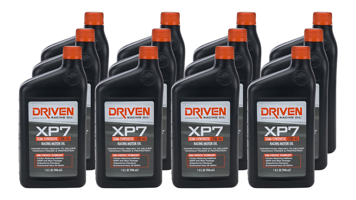 Driven Racing Oil JGP01706-12 XP7 10w40 Semi-Synthetic Oil Case 12 x 1 Quart