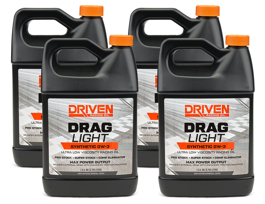 Driven Racing Oil JGP03038-4 Drag Light 0W3 Motor Oil Case 4/1Gal