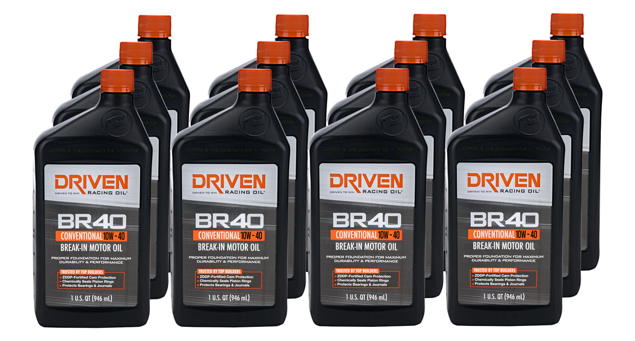 Driven Racing Oil JGP03706-12 BR40 10w40 Break-In Oil Conventional Case 12x1Qt