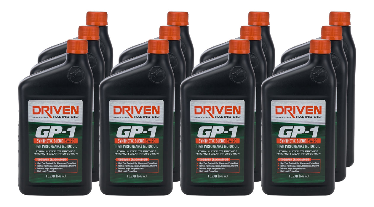 Driven Racing Oil JGP19206-12 GP-1 5w20 Semi-Synthetic Oil Case 12 x 1 Quart