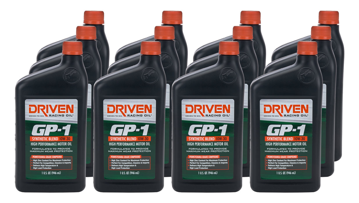 Driven Racing Oil JGP19306-12 GP-1 10w30 SemiSynthetic Oil Case 12 x 1 Quart