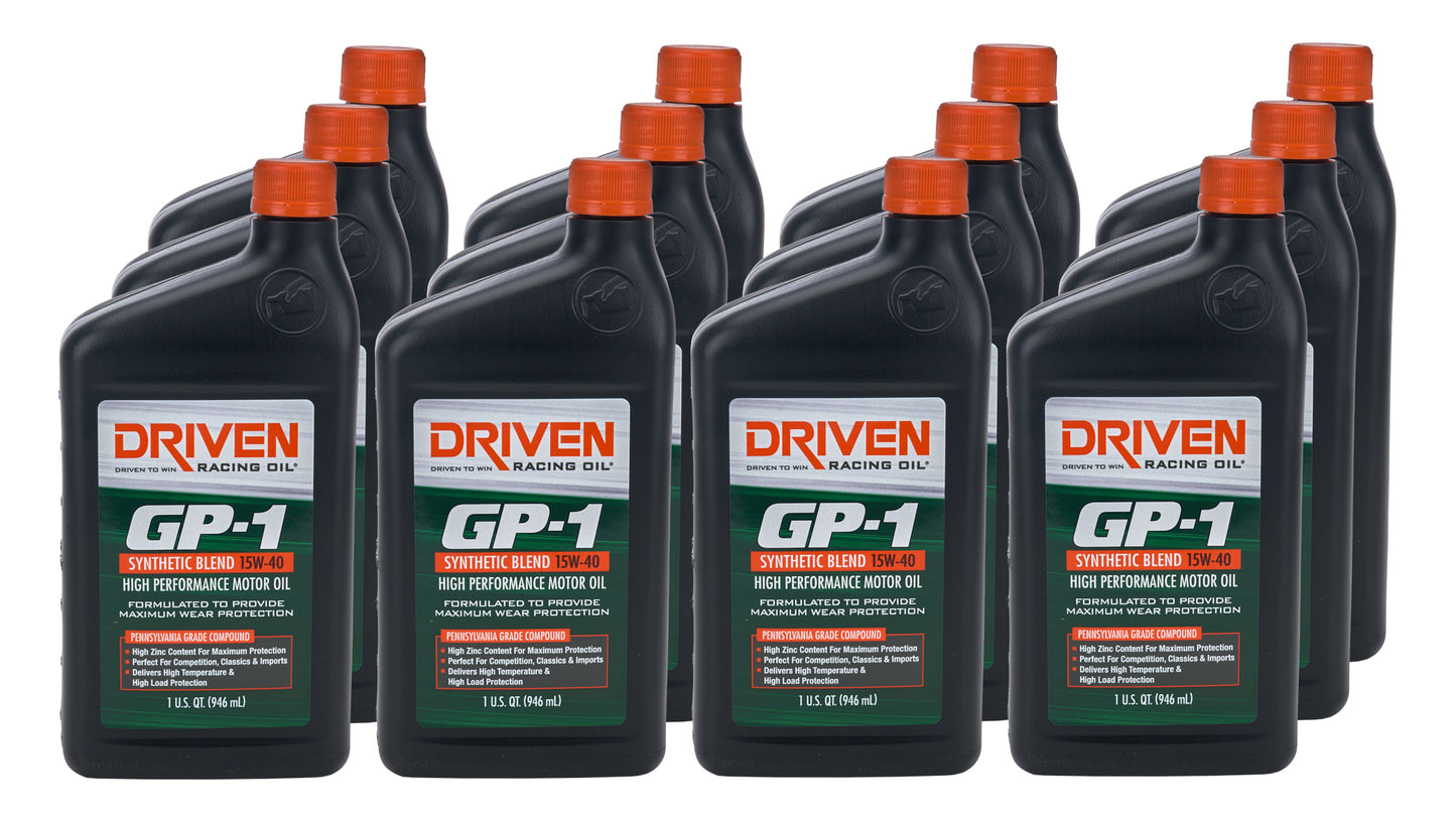 Driven Racing Oil JGP19406-12 GP-1 15w40 SemiSynthetic Case 12 x 1 Quart