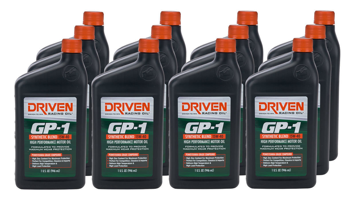 Driven Racing Oil JGP19406-12 GP-1 15w40 SemiSynthetic Case 12 x 1 Quart