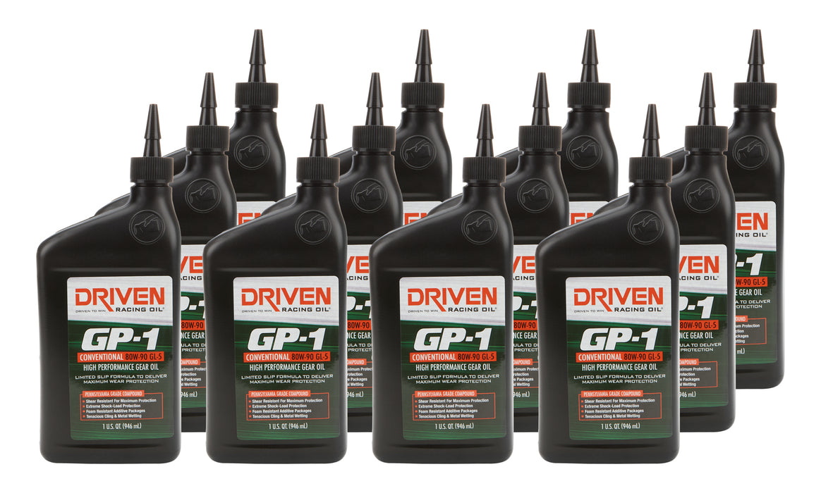 Driven Racing Oil JGP19890-12 GP-1 80w90 Gear Oil Case 12 x 1 Quart