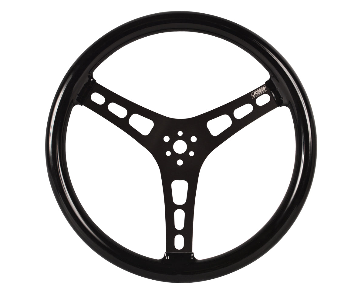 Joes Racing Products JOE13515-CB Steering Wheel 15in Blk Dished Rubber Coated