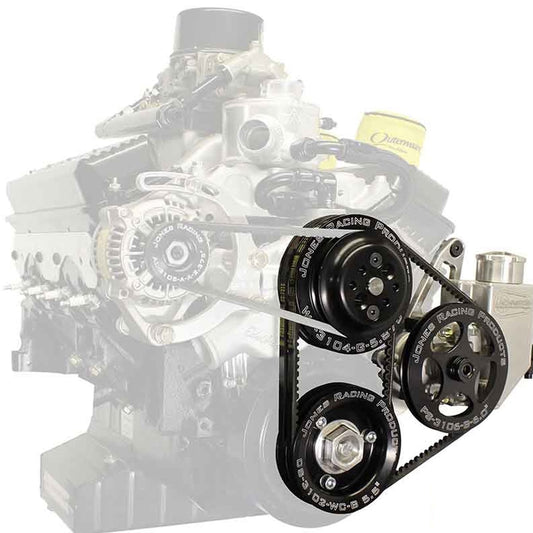 Jones Racing Products JRP3004-AR-CE Drive Kit V-Belt SBC Crate w/WP P/S & Alt