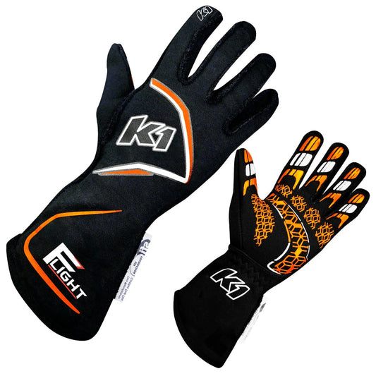 K1 Racegear K1R23-FLT-NFO-M Gloves Flight Medium Black-Flo Orange