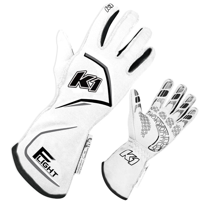 K1 Racegear K1R23-FLT-WG-M Gloves Flight Medium White