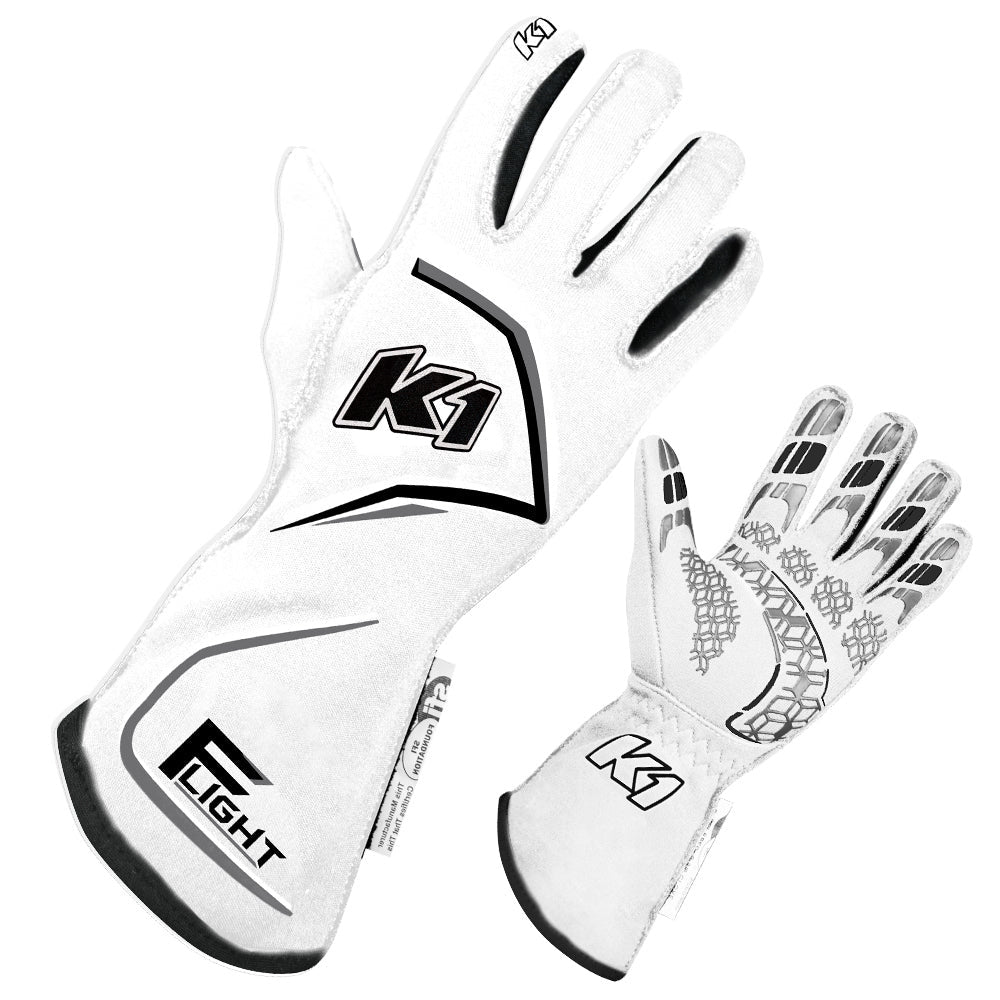 K1 Racegear K1R23-FLT-WG-XXL Gloves Flight XX-Large White