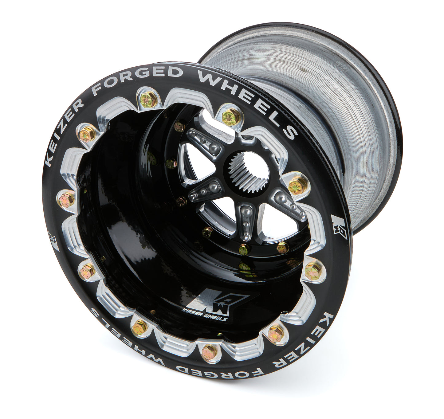 Keizer Aluminum Wheels, Inc. KAW10104SPFBLB Splined Wheel B/L 10x10 4in BS 27Spl Black