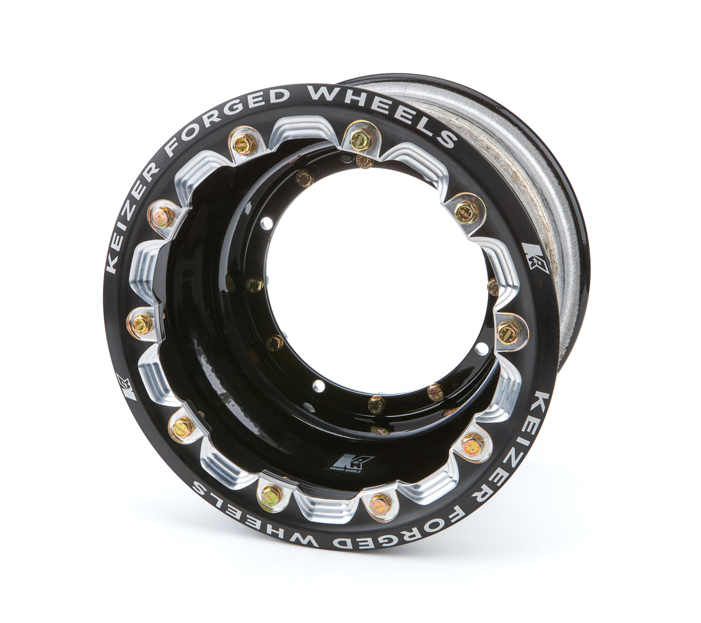 Keizer Aluminum Wheels, Inc. KAW1072FBLB Wheel 4-Pin 10x7 2in BS w/Bdlk Black