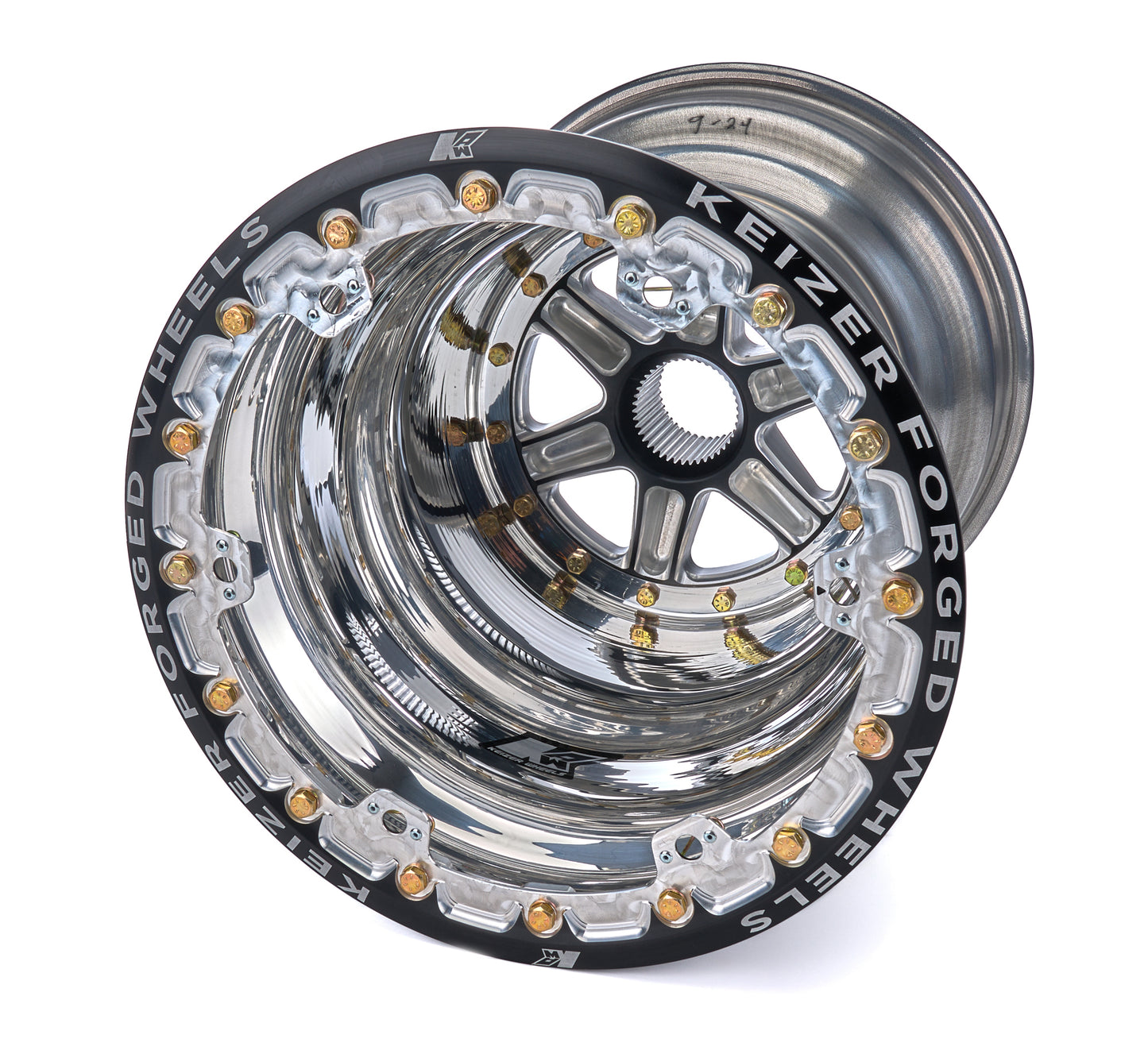 Keizer Aluminum Wheels, Inc. KAW15175SPFBL Wheel Splined 15x17 Outer Beadlock 4in BS