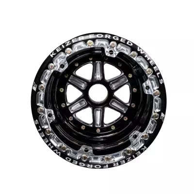 Keizer Aluminum Wheels, Inc. KAW15178SPFBLB Wheel Splined 15x17 Blk Outer Beadlock 5in BS