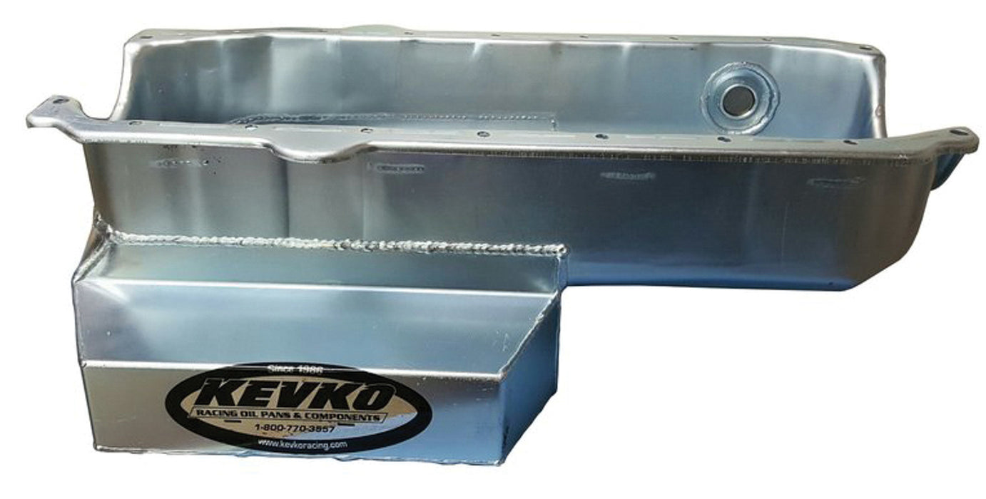 Kevko Oil Pans & Components KEV1090NRH SBC Oil Pan Modified 7qt RH Dipstick 86-Up