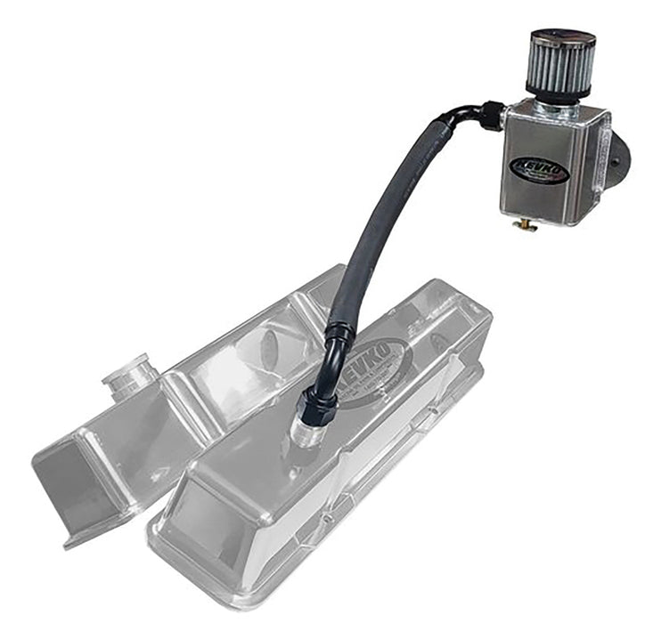 Kevko Oil Pans & Components KEVK9085-CRATE Remote Breather Kit w/ 1-3/8in Slip Ons