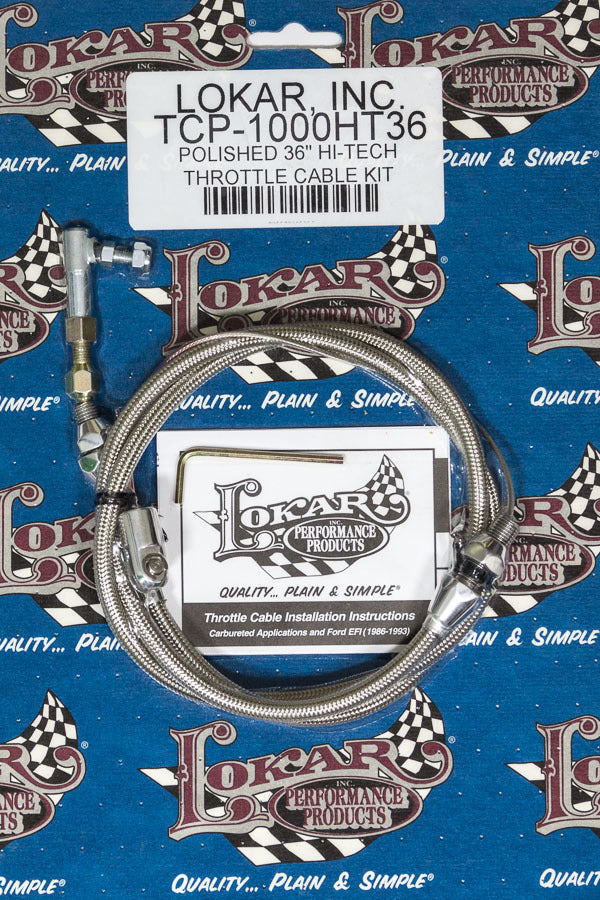 Lokar LOKTCP-1000HT36 Hi-Tech Throttle Cable Kit 36in Stainless