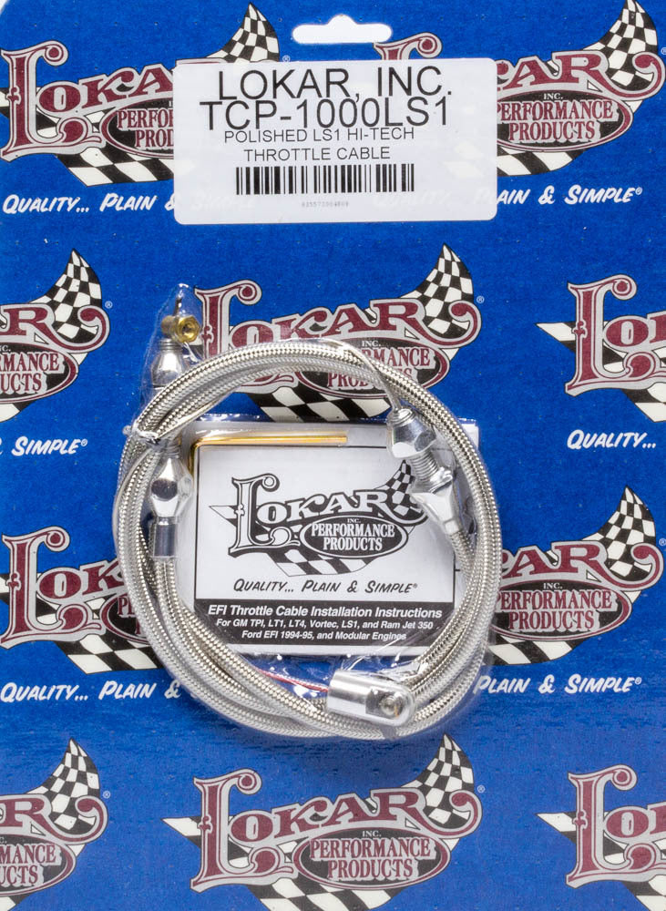 Lokar LOKTCP-1000LS1 Polished LS1 Hi-Tech Throttle Cable
