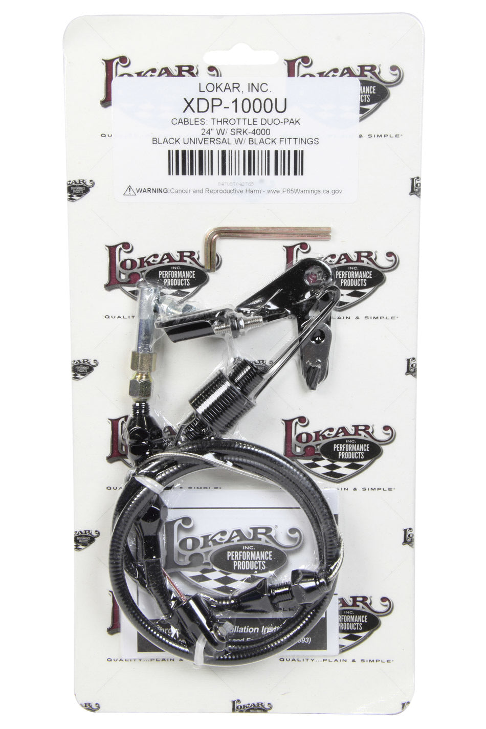 Lokar LOKXDP-1000U Duo-Pak Univ. Throttle Cable w/Brackets Black