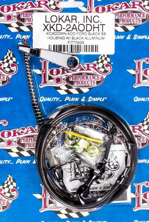 Lokar LOKXKD-2AODHT Black Kickdown Kit Ford AOD