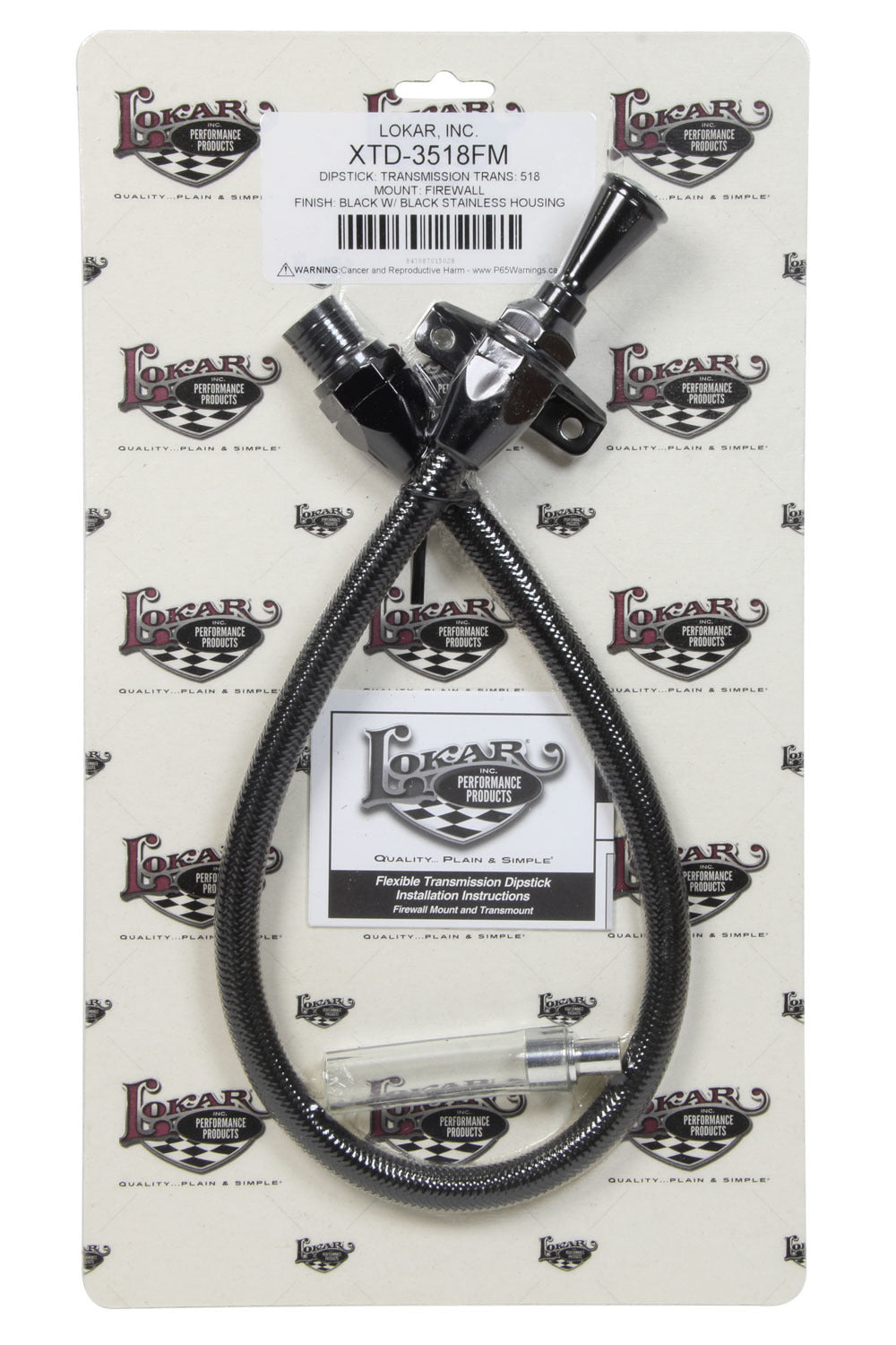 Lokar LOKXTD-3518FM DIPSTICK TRANS 518 FIREW ALL MOUNT BLACK SS HOUSI