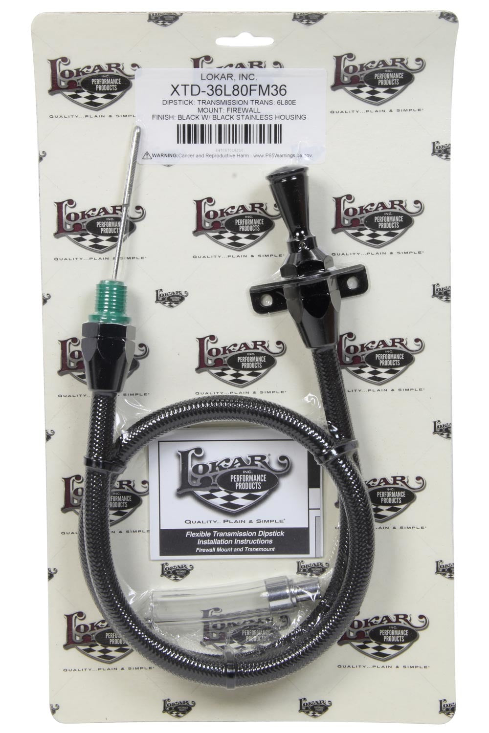 Lokar LOKXTD-36L80FM36 DIPSTICK TRANS 6L80 FIRE WALL MOUNT BLACK SS HOUS