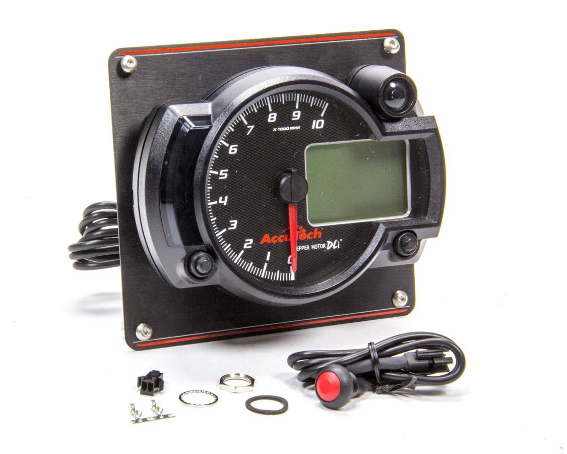 Longacre LON52-44479 Tach 4in Data Logging Blk w/Blk Alum Panel